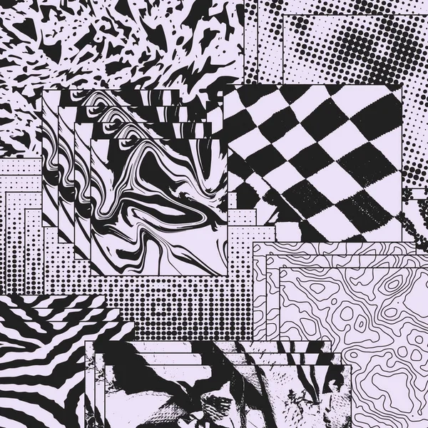 Cooles Abstraktes Texturiertes Retro Hintergrundvektordesign Postmodernes Abstraktes Kunstwerk — Stockvektor