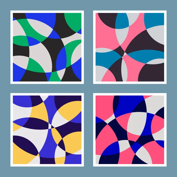 Fondos Geométricos Coloridos Abstractos Diseño Vectorial Composición Bauhaus — Vector de stock