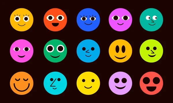 可爱漫画面对各种情感 快乐情绪矢量设计 手绘五彩斑斓的人物图解 — 图库矢量图片