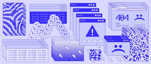 Vaporwave Retro Desktop Artwork 404 Error Illustration 90S Computer Interface Stock Illustration