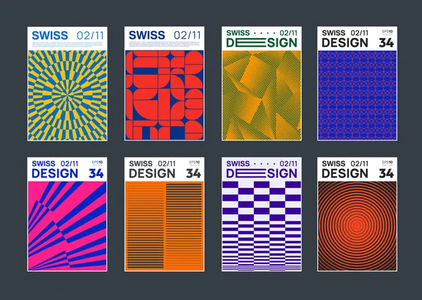 Set Minimalist Abstract Posters Meta Modern Covers Swiss Design Pattern Royalty Free Stock Vectors
