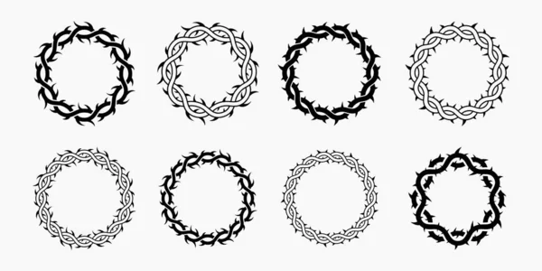 Cool Thorn Circle Frame Vector Design Abstrakt Runda Prydnad — Stock vektor