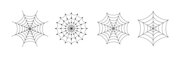 Spider Web Linjär Ikon Vektor Design Fällans Tecken — Stock vektor