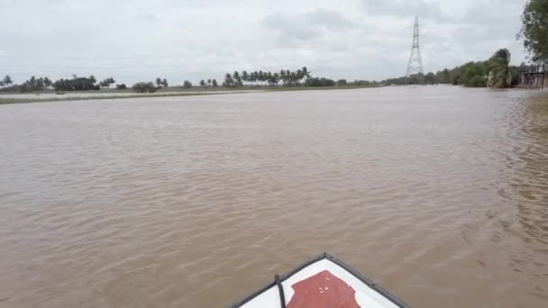 Kolhapur India Juli 2021 Zicht Overstroomde Woonwijk Ichalkaranji Zware Moessonregens — Stockvideo