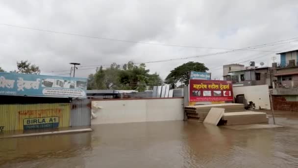 Кольхапур Индия Июля 2021 Года Вид Затопленный Жилой Район Ичалкаранджи — стоковое видео