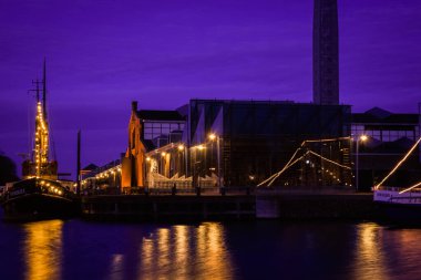 Den Helder, the netherlands. December 2012. The former Willemsoord shipyard in Den Helder by night.