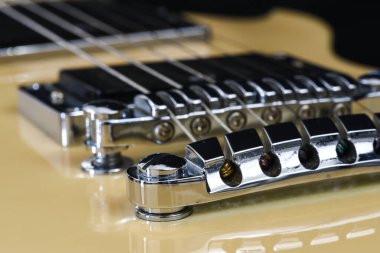 Callantsoog, Hollanda, Şubat 2022. Elektro gitarı kapat.