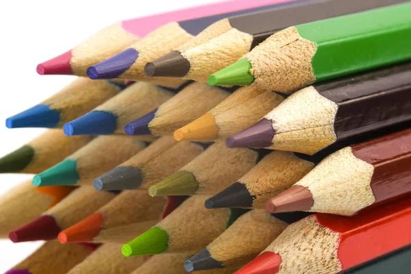 Países Baixos, fevereiro de 2022. Close-up de lápis coloridos em cores diferentes — Fotografia de Stock