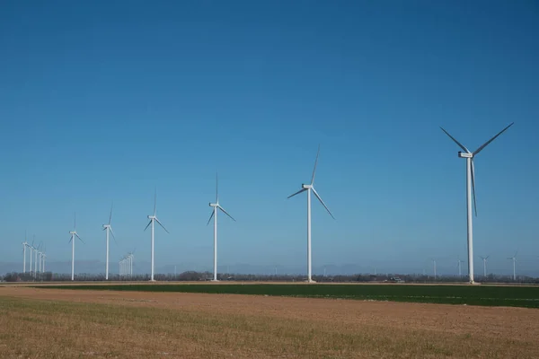North Holland Netherlands March 2022 Wind Turbines Polder Landscape North — Stock Photo, Image