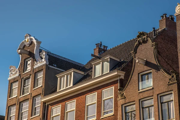 Amsterdã Holanda Abril 2022 Fachadas Históricas Longo Dos Canais Amesterdão — Fotografia de Stock