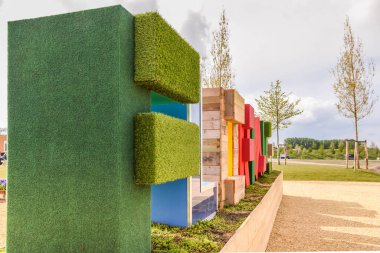 Almere, Hollanda, Mayıs 2022. Floriade Expo 22 'nin girişi. Yüksek kalite fotoğraf