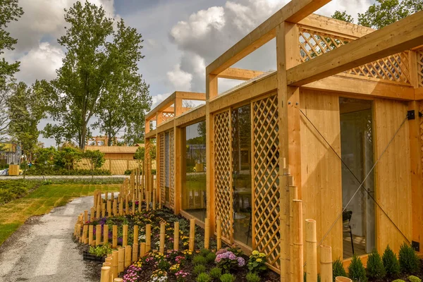 Almere Netherlands May 2022 Chines Pavilion Made Bamboo Floriade Horticulture — Foto Stock