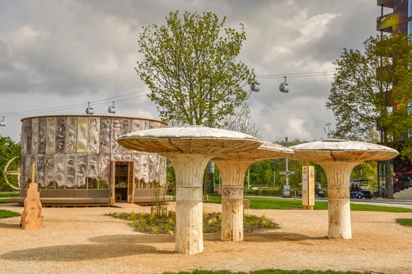 Almere Netherlands May 2022 Giant Mushrooms Floriade Expo 2022 Almere — Zdjęcie stockowe