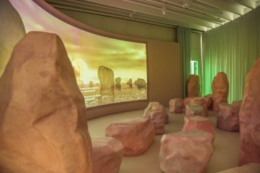 Almere, Hollanda, Mayıs 2022. Floriade Fuarı 2022 'deki organik tarım sergilerinden biri. Yüksek kalite fotoğraf