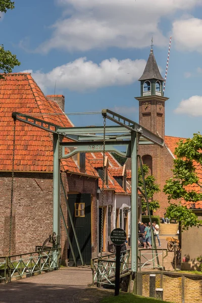 Enkhuizen Netherlands June 2022 Church Drawbridge Zuiderzee Museum Enkhuizen High — ストック写真