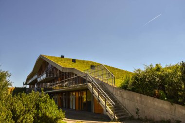 Den Helder, Netherlands. June 2022. Environmentally friendly roofs in a residential area in Den Helder. High quality photo