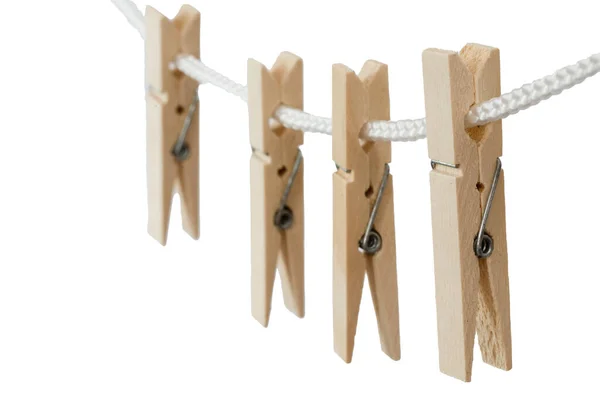 Den Helder Netherlands July 2022 Wooden Clothes Pegs White Background — Fotografia de Stock