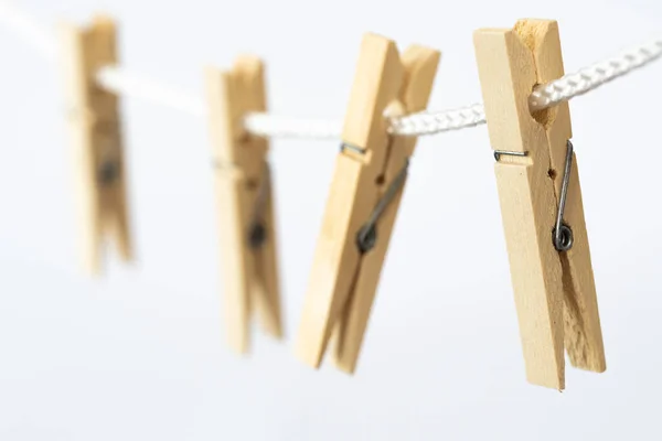 Den Helder Netherlands July 2022 Wooden Clothes Pegs White Background — Stock Photo, Image