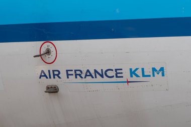 Lelystad, Netherlands. July 2022. Logos and brand names of airlines. High quality photo