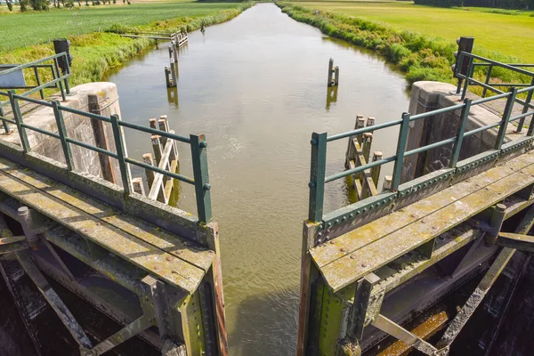 Westerland Netherlands August 2022 Opened Sluice Gates Draining Water High —  Fotos de Stock