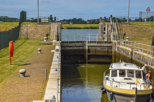 Westerland Netherlands August 2022 Opened Sluice Gates Draining Water High — Stock fotografie