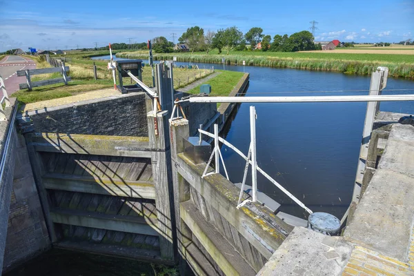 Oudesluis Netherlands August 2022 Small Manually Operated Lock Polder North —  Fotos de Stock