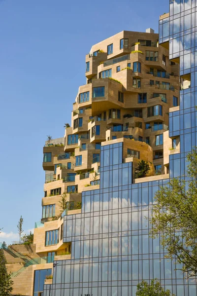 Amsterdam, Netherlands. August 2022. Residential building the Valley, modern architecture at the south Ax in Amsterdam. High quality photo