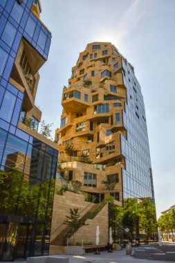 Amsterdam, Netherlands. August 2022. Residential building the Valley, modern architecture at the South Axis in Amsterdam. High quality photo