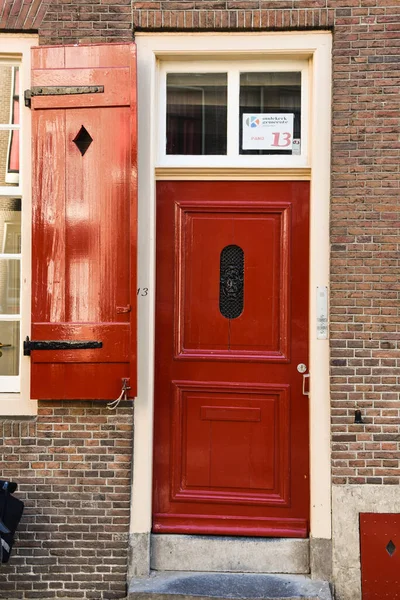 Amsterdam Netherlands August 2022 Authentic Front Door Canal House Inamsterdam — ストック写真