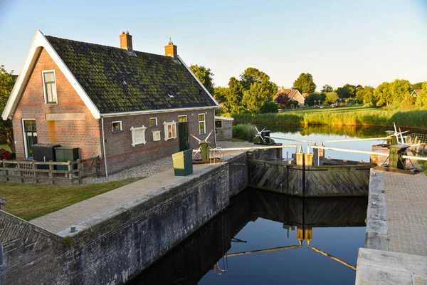 Oudesluis Netherlands August 2022 Small Manually Operated Lock Polder North — Foto de Stock
