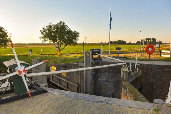 Oudesluis Netherlands August 2022 Small Manually Operated Lock Polder North —  Fotos de Stock