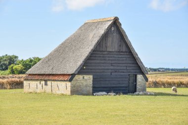 Texel, Netherlands. August 2022. An original sheep barn on Texel. High quality photo