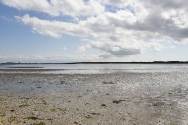Texel, Netherlands. August 2022. The Mok Bay on the island of Texel, during a threatening rainstorm. High quality photo