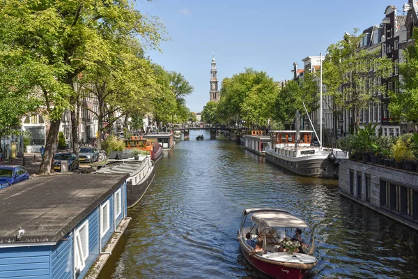 Texel Netherlands August 2022 Prinsengracht View Westerkerk Amsterdam High Quality — Stok fotoğraf