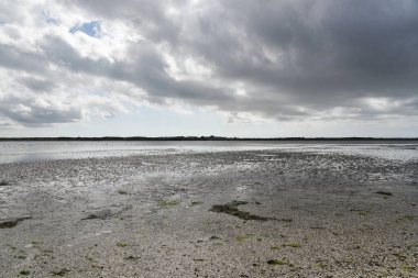 Texel, Netherlands. August 2022. The Mok Bay on the island of Texel, during a threatening rainstorm. High quality photo