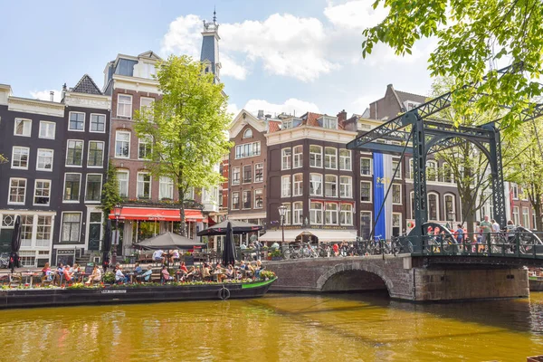 Texel Netherlands August 2022 Canals Houseboats Amsterdam High Quality Photo — Stok fotoğraf