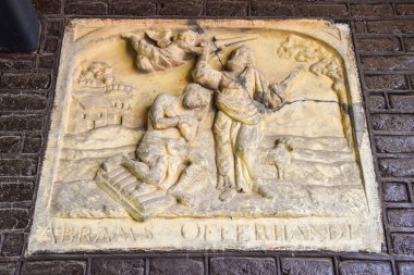 Amsterdam, Netherlands. August 2022. The sacrifice of Abraham at the Portuguese Synagogue in Amsterdam. High quality photo