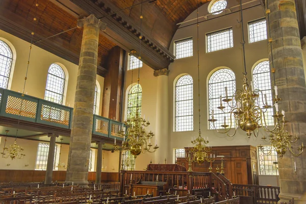 Amsterdam, Netherlands. August 2022. The interior of the Portuguese Synagogue in Amsterdam. High quality photo