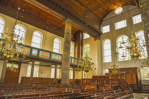 Amsterdam, Netherlands. August 2022. The interior of the Portuguese Synagogue in Amsterdam. High quality photo