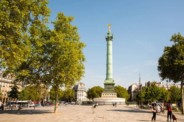 Paris Frankreich August 2022 Place Bastille Mit Dem Denkmal Colonne — Stockfoto