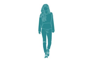 Yan koltukta sıradan bir kadının vektör illüstrasyonuName