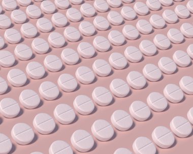 Renkli arkaplanda ilaç hapları var. Tıp ve eczane yaratıcı kavramları. Moda renkleri.