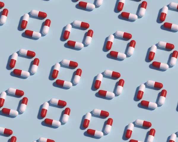 Patroon Gemaakt Met Medicijn Pillen Kleur Pastel Lichte Achtergrond Creatieve — Stockfoto