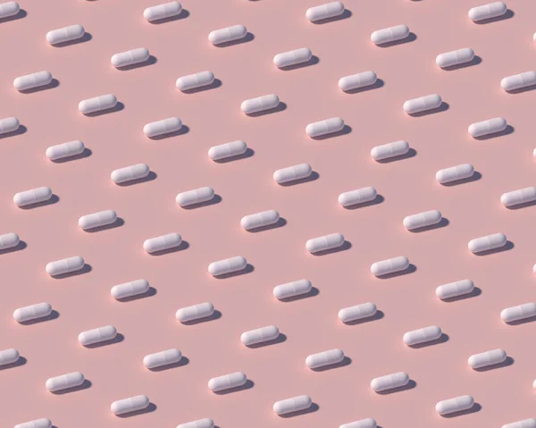 Muster Mit Medikamententabletten Auf Hellem Hintergrund Pastell Kreative Konzepte Für — Stockfoto