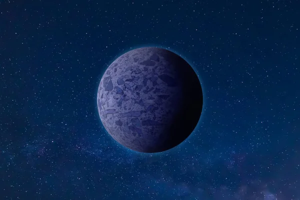 Dış gezegen keşfi, Samanyolu ile mavi mermer dokuya ve arka plana sahip bir Exoplandın 3D canlandırması