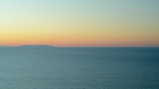 Západ Slunce Zálivu Baratti Toskánsko Itálie Ostrovem Capraia Pozadí Časová — Stock video
