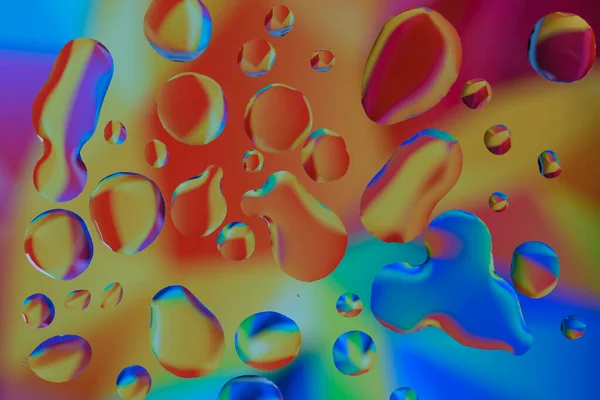 Αφηρημένο Πολύχρωμο Φόντο Σταγόνες Χρωματιστές Φυσαλίδες Αντανακλούν Ένα Ουράνιο Τόξο — Φωτογραφία Αρχείου