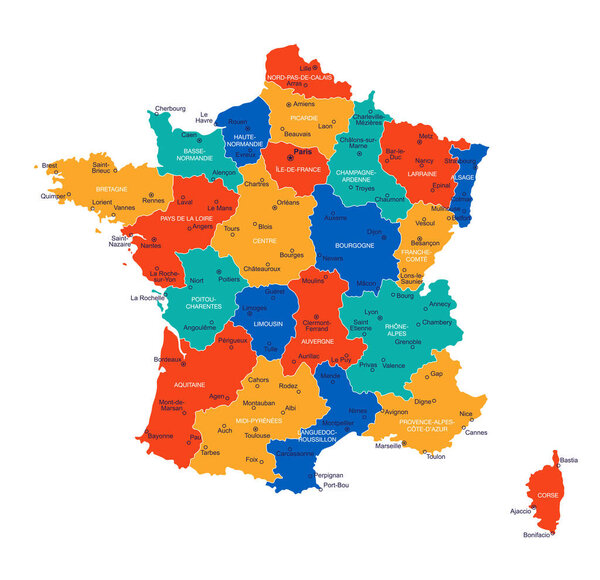 France map - high details vector illustration