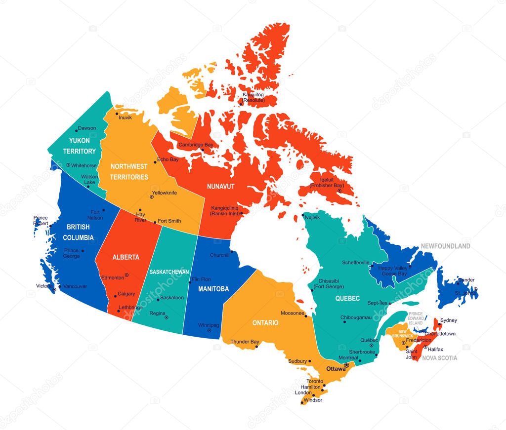 Canada map - highly detailed vector illustration