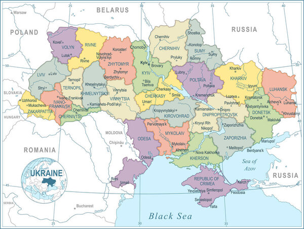 Ukraine map - High Detailed Vector Illustration